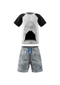 adidas Performance, Sommer Set: T-Shirt + Shorts, Dunkelblau / Hellgrau / Dunkelgrau / Schwarz