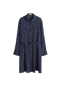 Violeta by Mango, Damen Kleid 'Paloma4', Nachtblau / Perlweiß