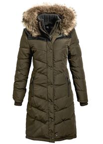 Khujo, Damen Mantel 'LUBECK LONG' WITH RIB COLLAR, Grün