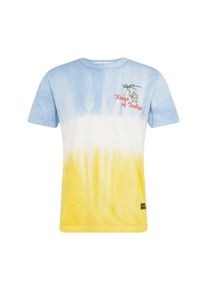 Kings Of Indigo, Herren Shirt 'DARIUS', Blau / Gelb / Weiß