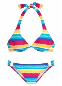 Chiemsee, Damen Bügel-Bikini, Cyanblau / Gelb / Pink