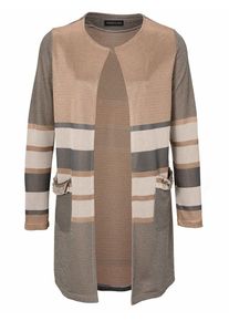 Heine, Damen Strickjacke mit Glanzgarn, Beige / Braun