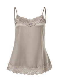 Hallhuber, Damen Seiden-Lingerie-Top mit Spitze, Beige