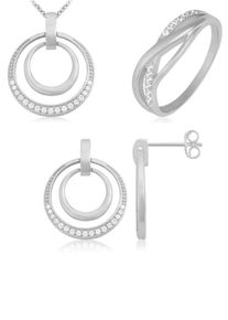 Firetti, Damen Schmuckset (Set, 5 tlg.), Silber / Wei&szlig;