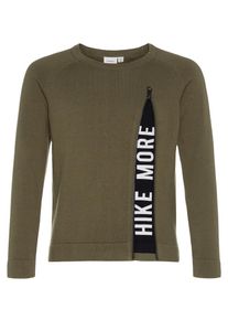 name it, Rei&szlig;verschlussdetail Strickpullover, Oliv