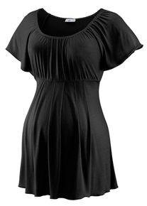 Neun Monate, Damen Umstandsshirt, Schwarz