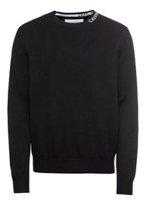 Calvin Klein Jeans, Herren Pullover 'MONOGRAM LOGO COTTON -2', Schwarz