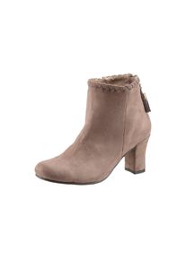 Hirschkogel, Damen Trachtenstiefelette mit rutschfester Laufsohle, Beige
