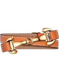 dimacci, Damen Armband 'Alba 11140', Gold / Dunkelorange / Naturweiß
