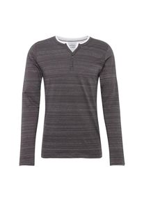 Esprit, Herren Langarmshirt 'N hen 2in1 ls', Anthrazit / Weiß