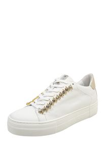 Donna Carolina, Damen Sneaker mit Ziersteinen, Gold / Wei&szlig;