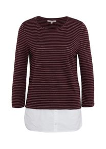 Tom Tailor Denim, Damen Shirt, Bordeaux / Weiß