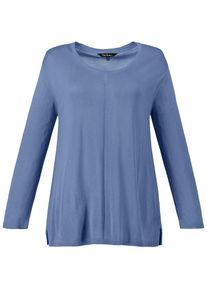 Ulla Popken, Damen Feinstrick Pullover, Blau