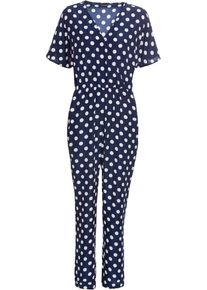bonprix, Damen Overall, Blau / Weiß