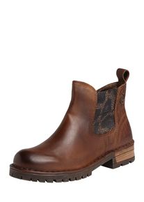 Bugatti, Damen Chelsea-Boots mit Muster-Prägung, Braun
