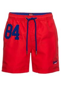 Superdry, Herren Badeshorts 'WATERPOLO SWIM SHORT', Rot