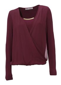 Heine, Damen Bodyform-Blusenshirt, Weinrot