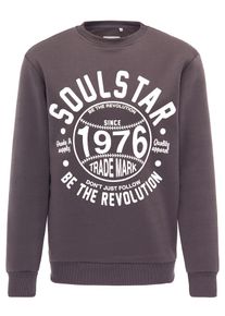 Soulstar, Herren Pullover, Rauchgrau / Weiß