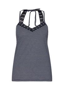 Vila, Damen Top 'ELVIRA', Navy / Weiß