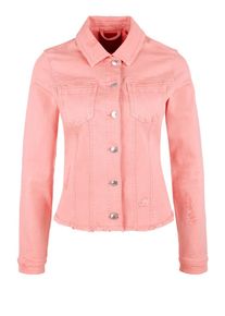 s.Oliver RED LABEL, Damen Bestickte Jeansjacke mit Fransen, Rosa