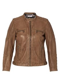 sheego Style, Damen Lederjacke, Ocker