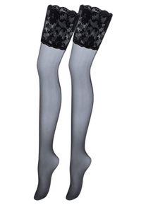 Vivance, Damen Halterlose Str&uuml;mpfe (2 Paar), Schwarz / Wei&szlig;