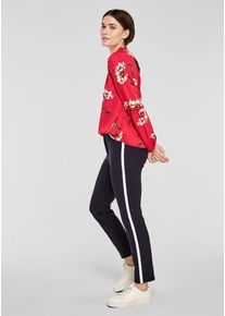 s.Oliver BLACK LABEL, Damen Luftige Bluse mit Multiprint, Rot / Wei&szlig;