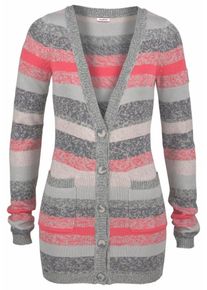 Kangaroos, Damen Strickjacke, Creme / Grau / Grenadine