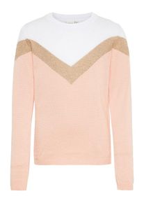 name it, M&auml;dchen Strickpullover, Gold / Altrosa / Wei&szlig;