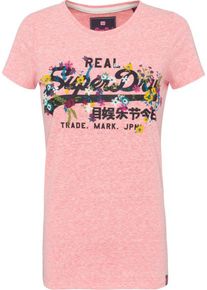 Superdry, Damen T-Shirt 'VINTAGE', T&uuml;rkis / Gelb / Pinkmeliert / Schwarz