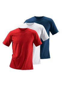 Maier Sports, Herren Rundhalsshirt, Marine / Hellrot / Wei&szlig;