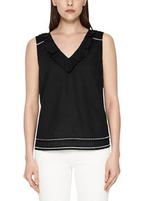 s.Oliver BLACK LABEL, Damen Blusentop, Schwarz / Weiß