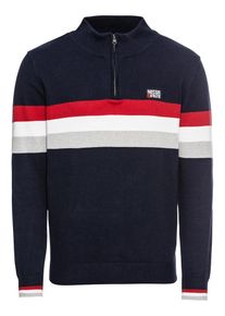 INDICODE JEANS, Herren Pullover 'Glasshouse', Navy / Rot / Weiß