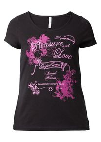 sheego Casual, Damen T-Shirt, Pink / Pastellpink / Schwarz