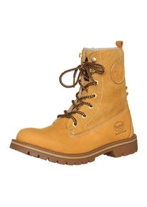 Dockers by Gerli, Damen Schnürstiefelette mit Velourslederschaft, Beige