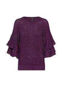 DKNY, Damen Pullover 'RUFFLE SLV LUREX PO', Dunkellila