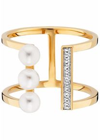 CAI Ca&iuml;, Damen Perlenring 'pure white', Gold