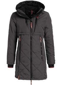 Khujo, Damen Mantel 'NAHLA', Grey Denim / Pastellrot / Schwarz