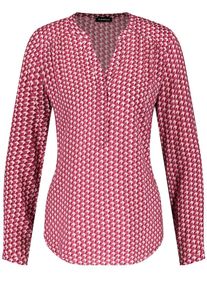 Taifun, Damen Bluse mit halber Knopfleiste, Cranberry
