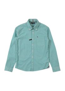 Tommy Hilfiger, Hemd 'ESSENTIAL STRIPE SHIRT L/S', Grün / Orange