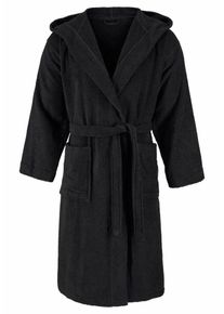 Bruno Banani, Herren Unisex-Bademantel 'Robby', mit 'bb' Logostickerei, Schwarz