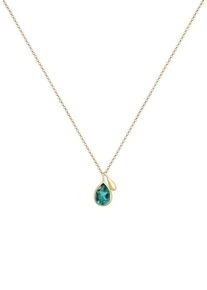 Elli Premium, Damen Halskette 'Tropfen', Gold / Smaragd