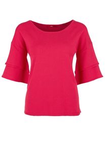 s.Oliver RED LABEL, Damen Pullover mit Volantärmeln, Neonpink