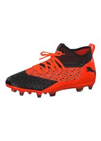 Puma, Herren Fußballschuhe FUTURE 2.2 FG/AG mit gestrickter Sockenkonstruktion, Dunkelorange / Schwarz