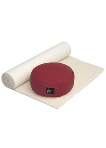 YOGISTAR.COM, Herren Comfort Edition Set 'Meditation Natur', Bordeaux / Naturwei&szlig;