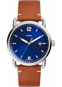 Fossil, Herren Quarzuhr 'THE COMMUTER 3H DATE', Braun / Silber
