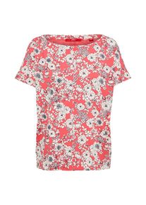 s.Oliver RED LABEL, Damen T-Shirt, Hellrot / Weiß