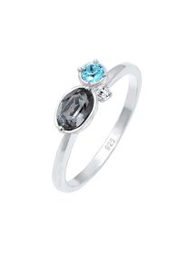 Elli, Damen Ring, Hellblau / Schwarz / Silber