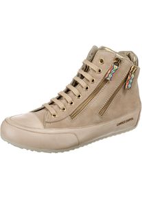 Candice Cooper, Damen Sneakers 'Mid Costine', Hellbeige / Dunkelbeige / Blau / Hellblau / Goldgelb / Feuerrot / Naturwei&szlig;