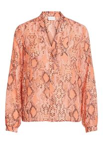 Vila, Damen Hemd, Apricot / Blutrot